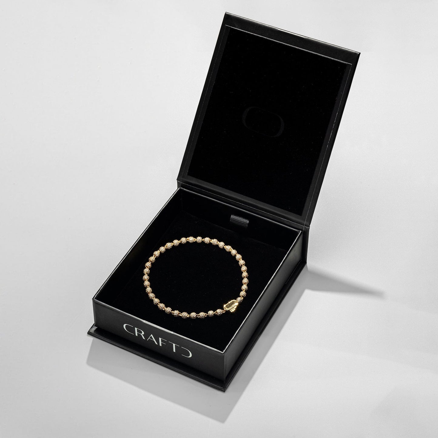 Iced Ball Pendant Bracelet (Goud) 4mm