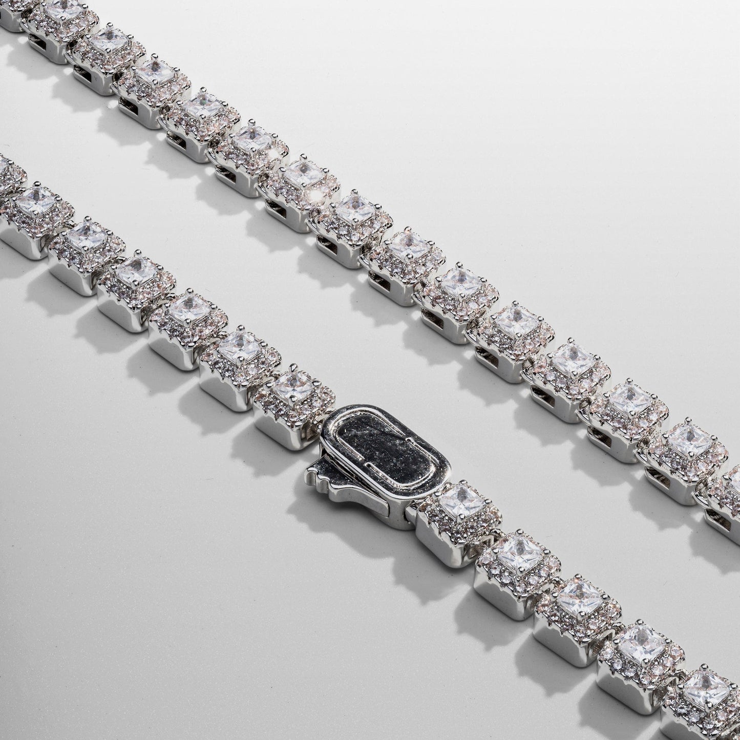 Cluster Stone Tennis Ketting (Zilver)