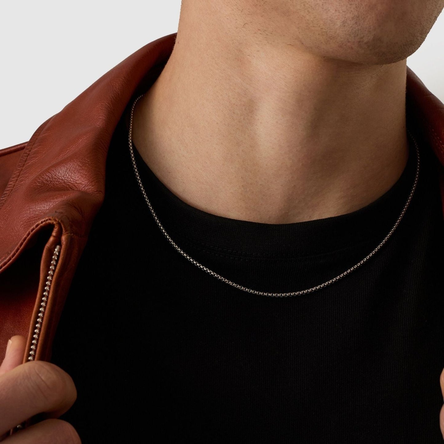 Ronde Box Ketting (Zilver) 2mm
