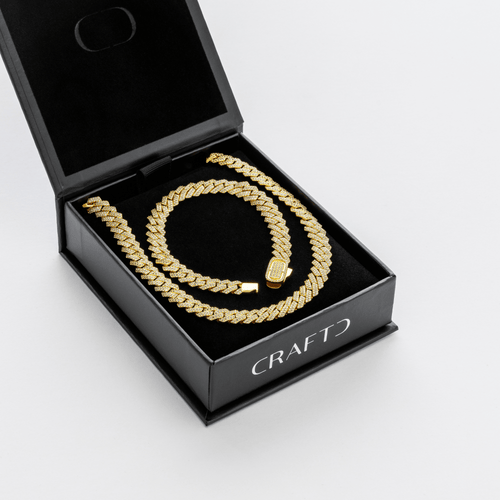 Prong Link Iced Cuban Cadeauset (Goud)