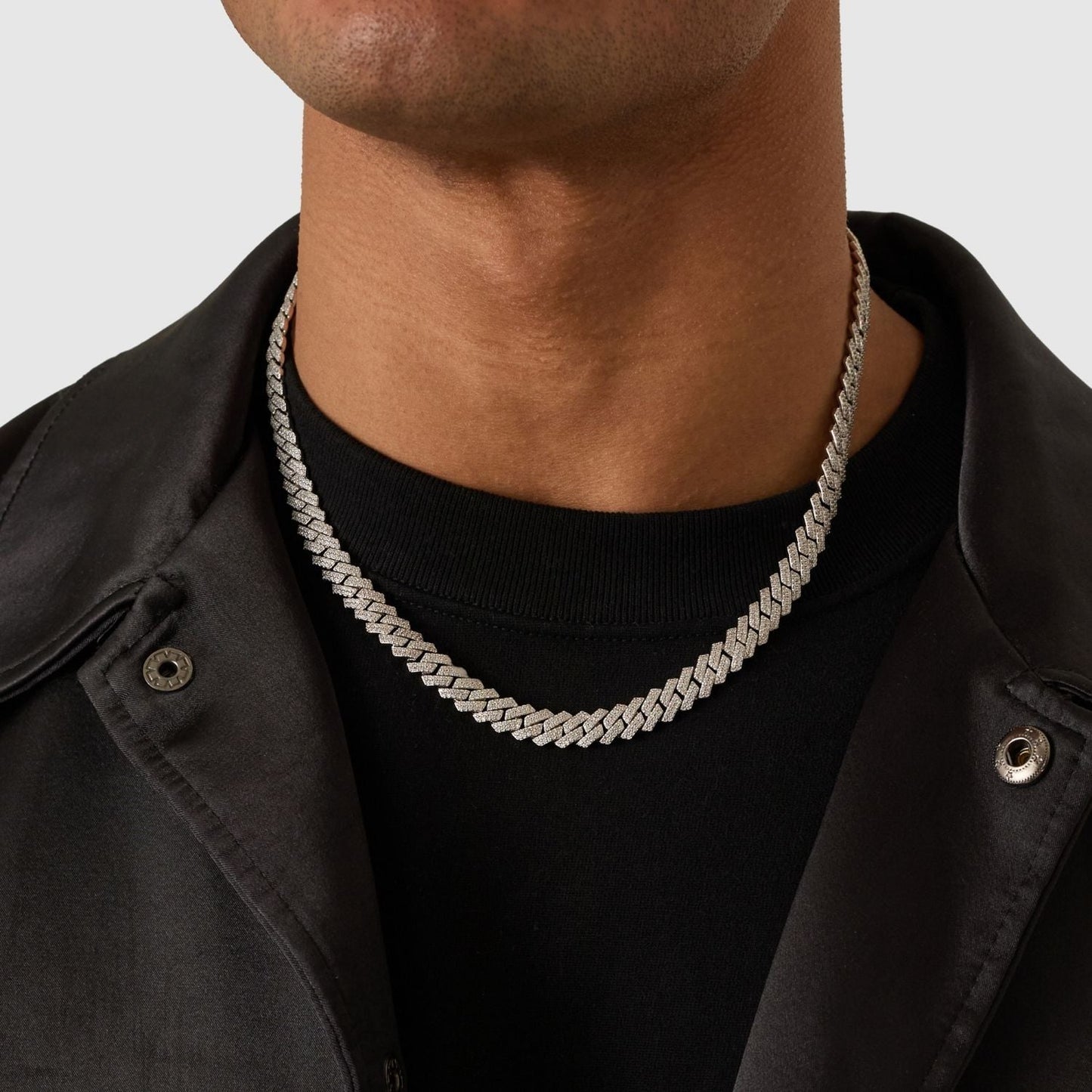 Prong Link Iced Cuban (Zilver) 8mm