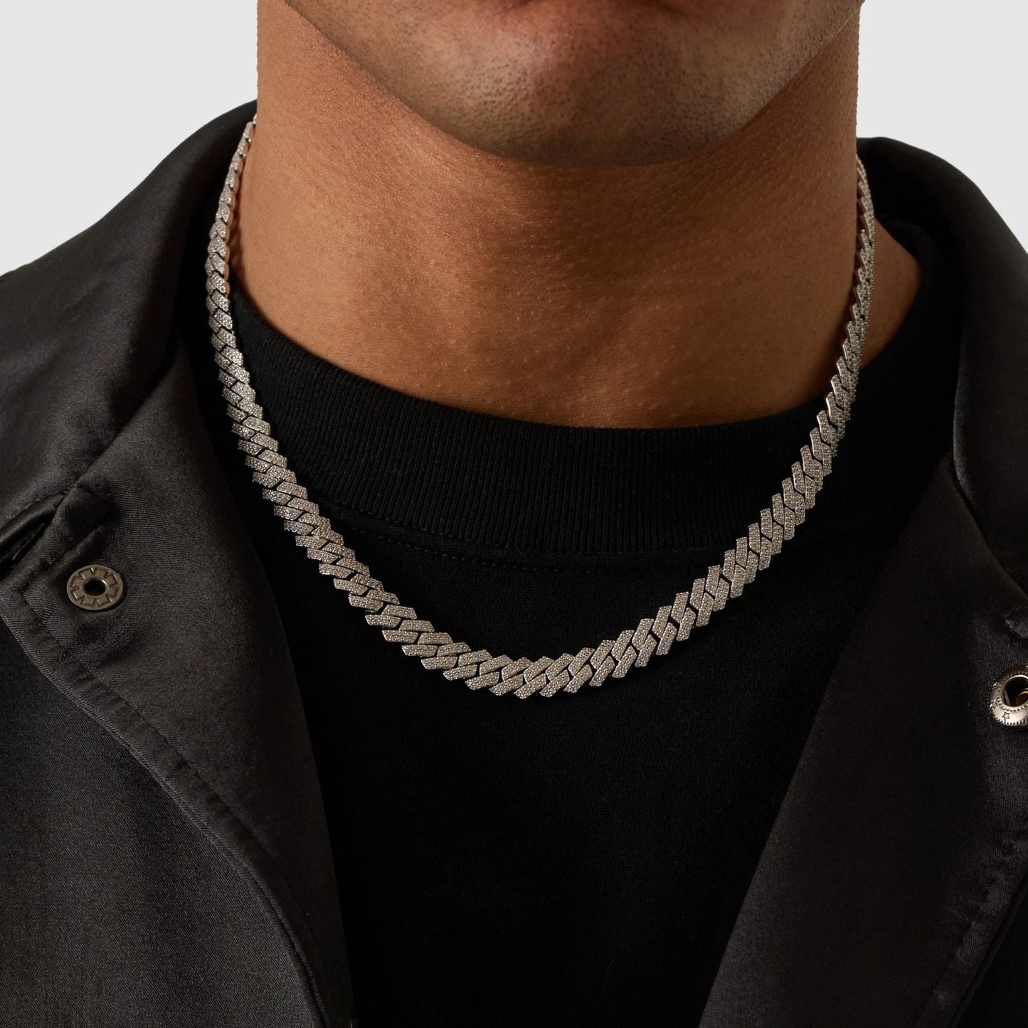 Prong Link Iced Cuban (Zilver) 8mm