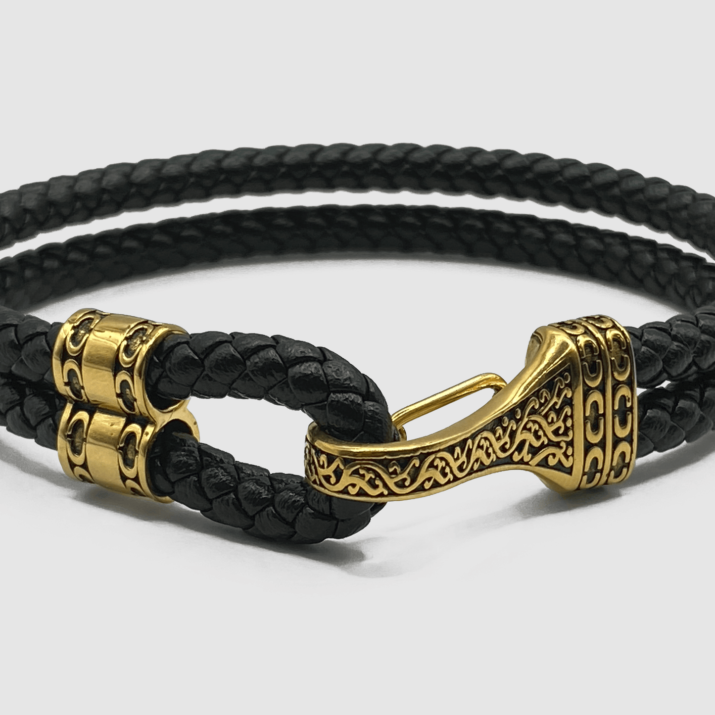 Leren Touw Armband (Goud)