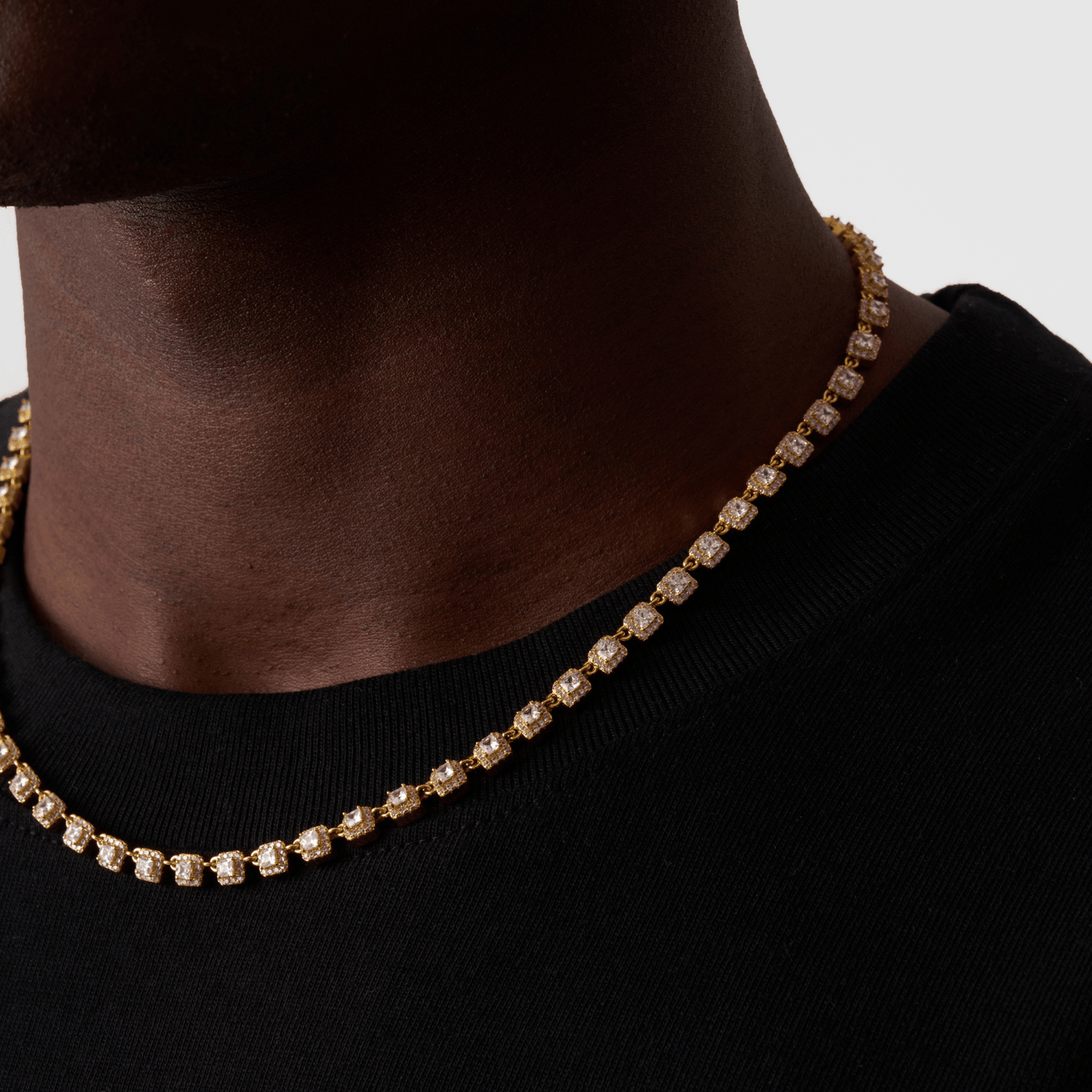 Cluster Stone Tennis Ketting (Goud)