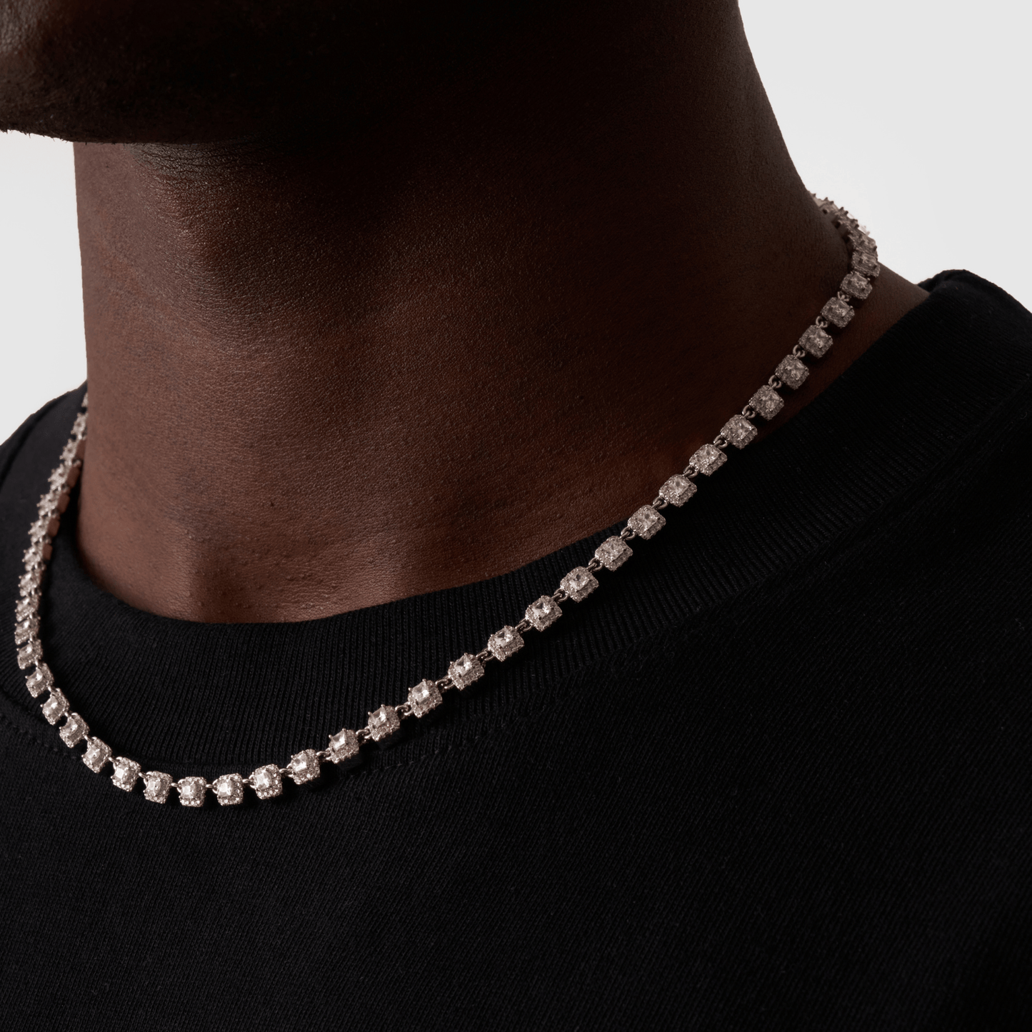 Cluster Stone Tennis Ketting (Zilver)