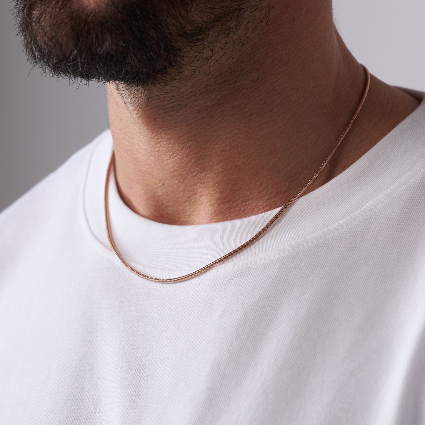 Slangenketting (Roze Goud) 2mm