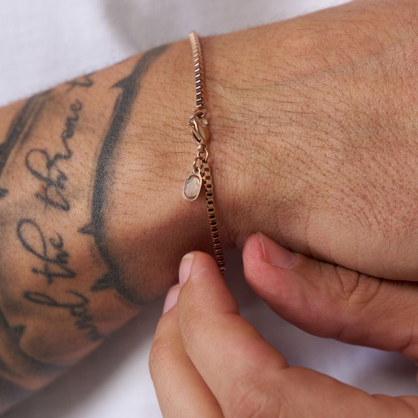 Box Armband (Roze Goud) 2mm