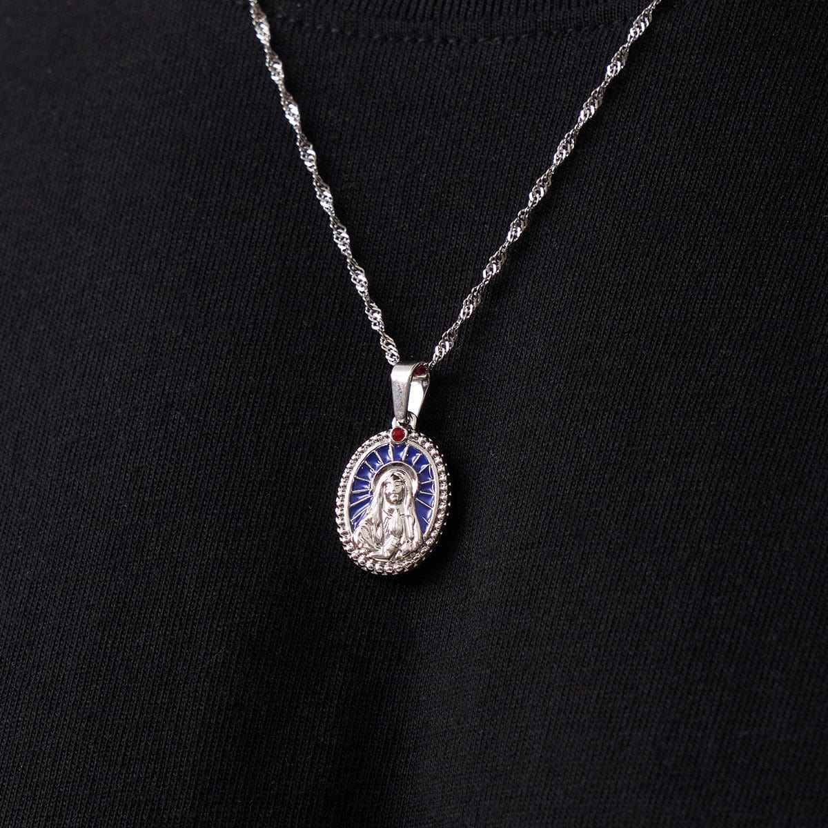 Emaille Heilige Maria (Zilver)
