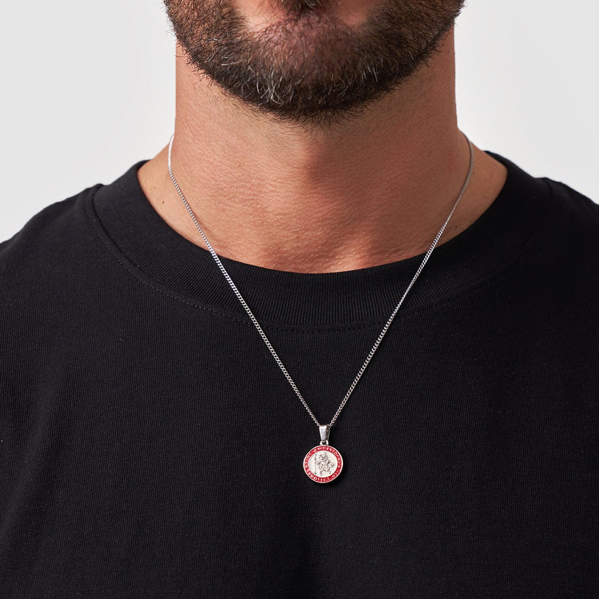 Emaille Heilige Christoffel (Zilver)
