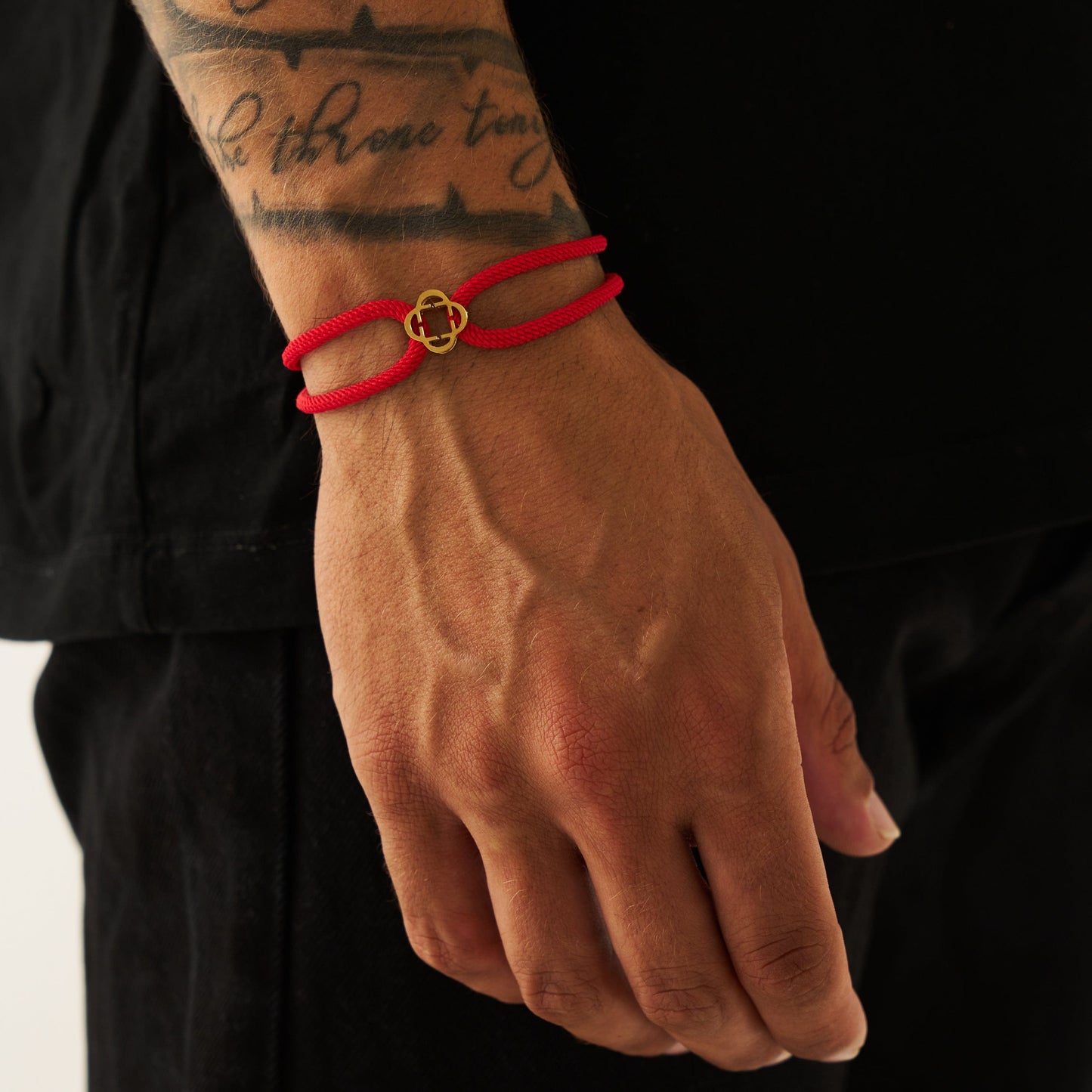 Rode Koord Armband (Goud)