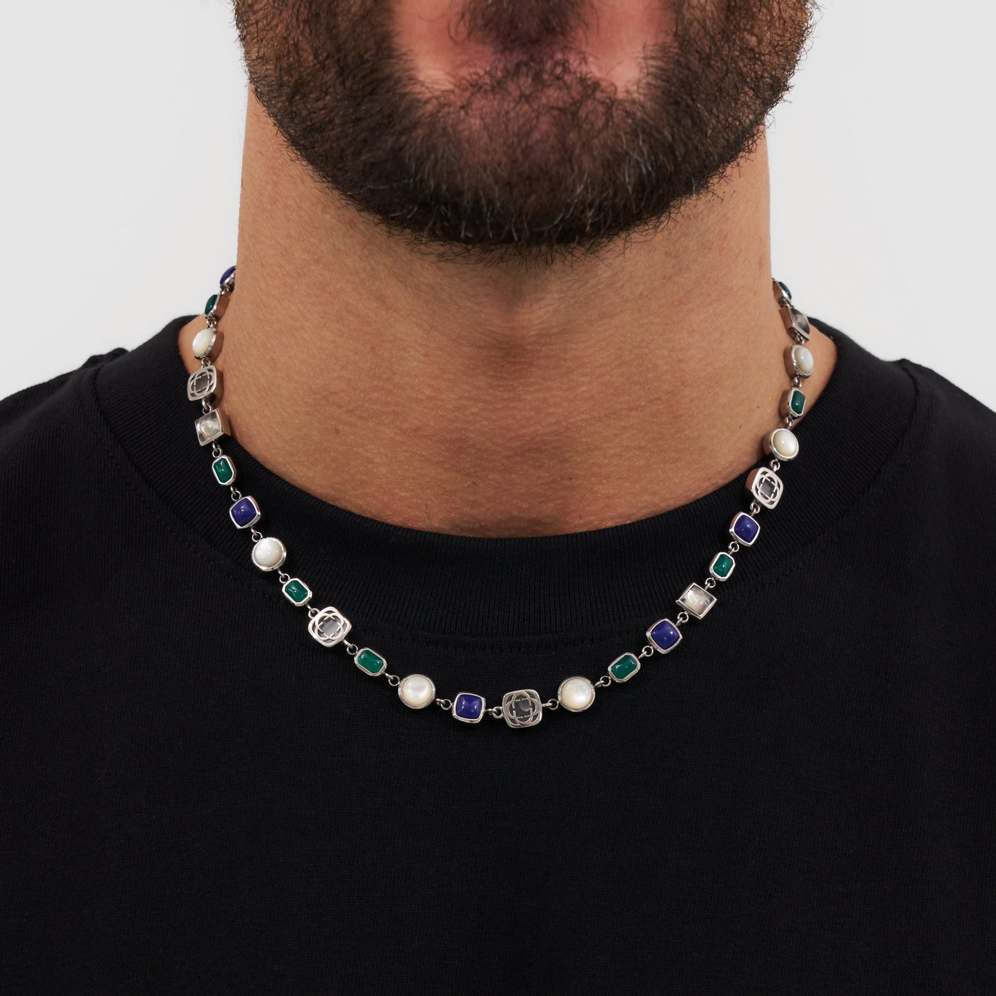 Blauwe Kristallen Edelsteen Set (Zilver)