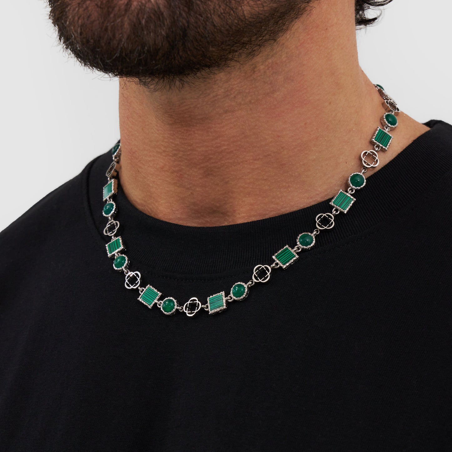 Groene Kwarts Edelsteen Ketting (Zilver)