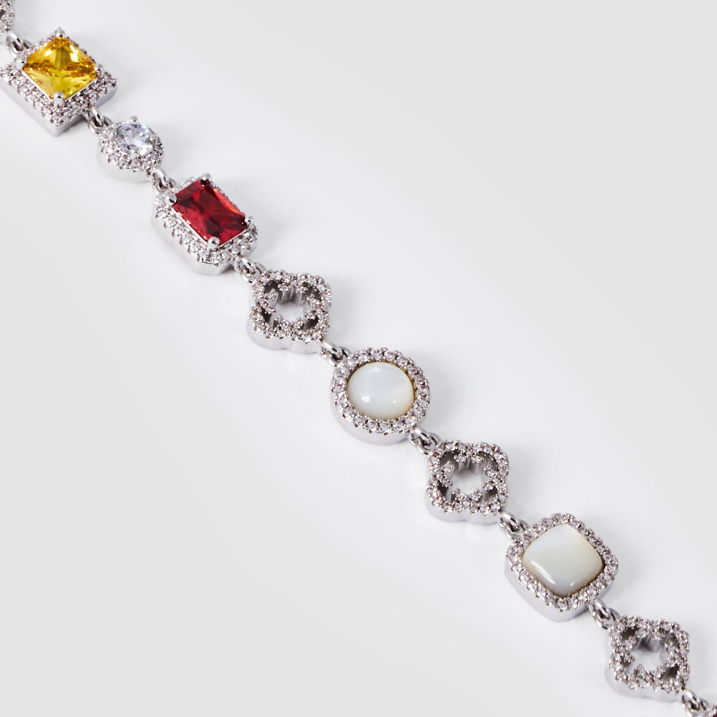 Iced Gemstone Armband (Zilver)