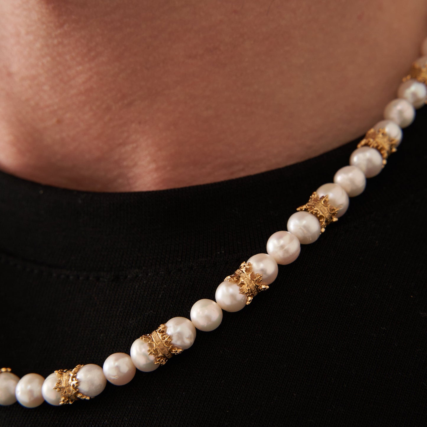 Kroon Echte Parel Ketting (Goud)