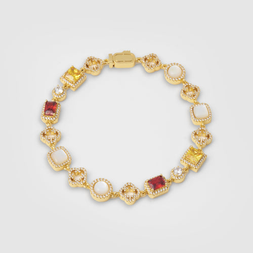 Iced Gemstone Armband (Goud)