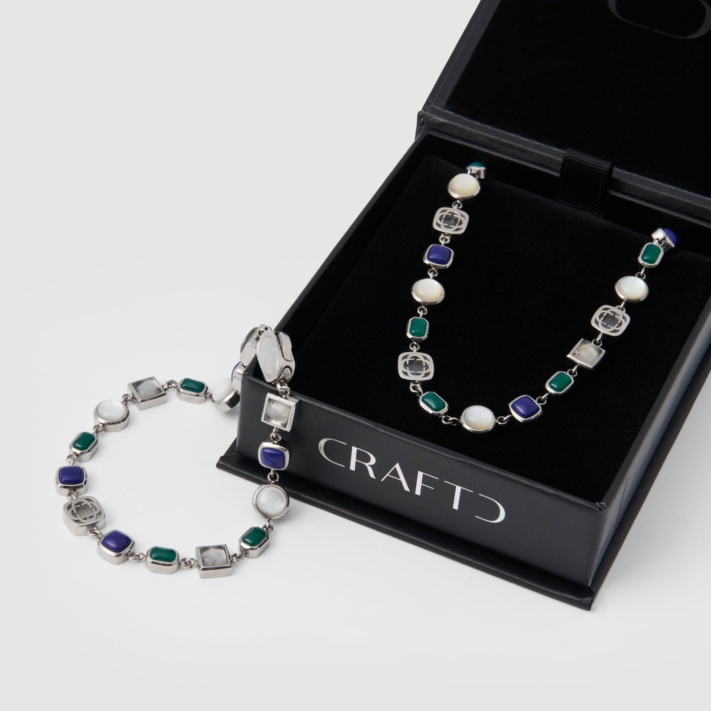 Blauwe Kristallen Edelsteen Set (Zilver)
