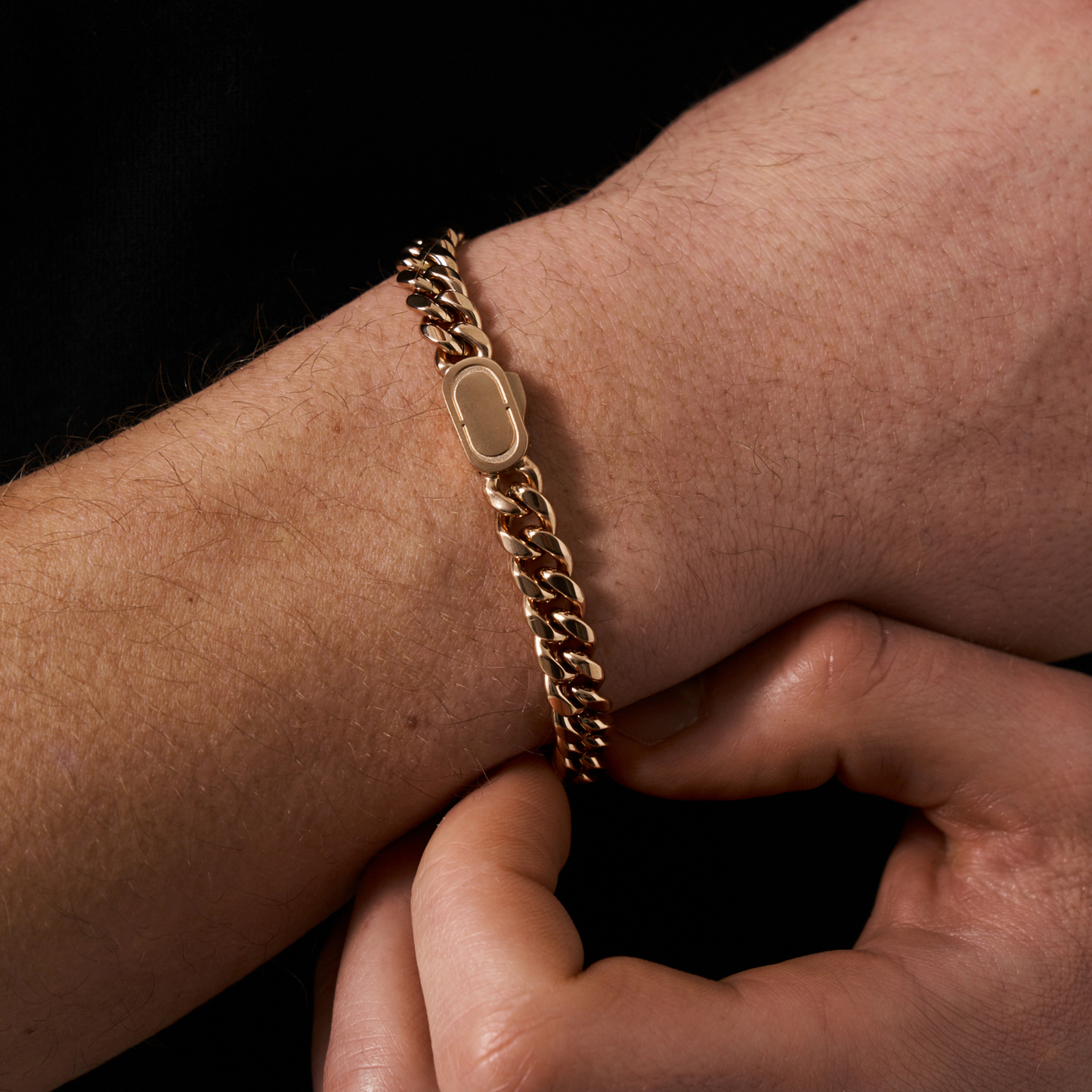 Cubaans Armband (Roze Goud) 8mm