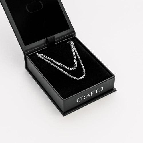 Cuban & Touwketting Cadeauset (Zilver)
