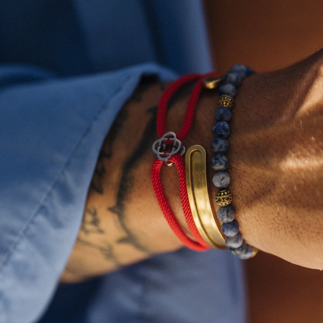 Rode Koord Armband (Zilver)