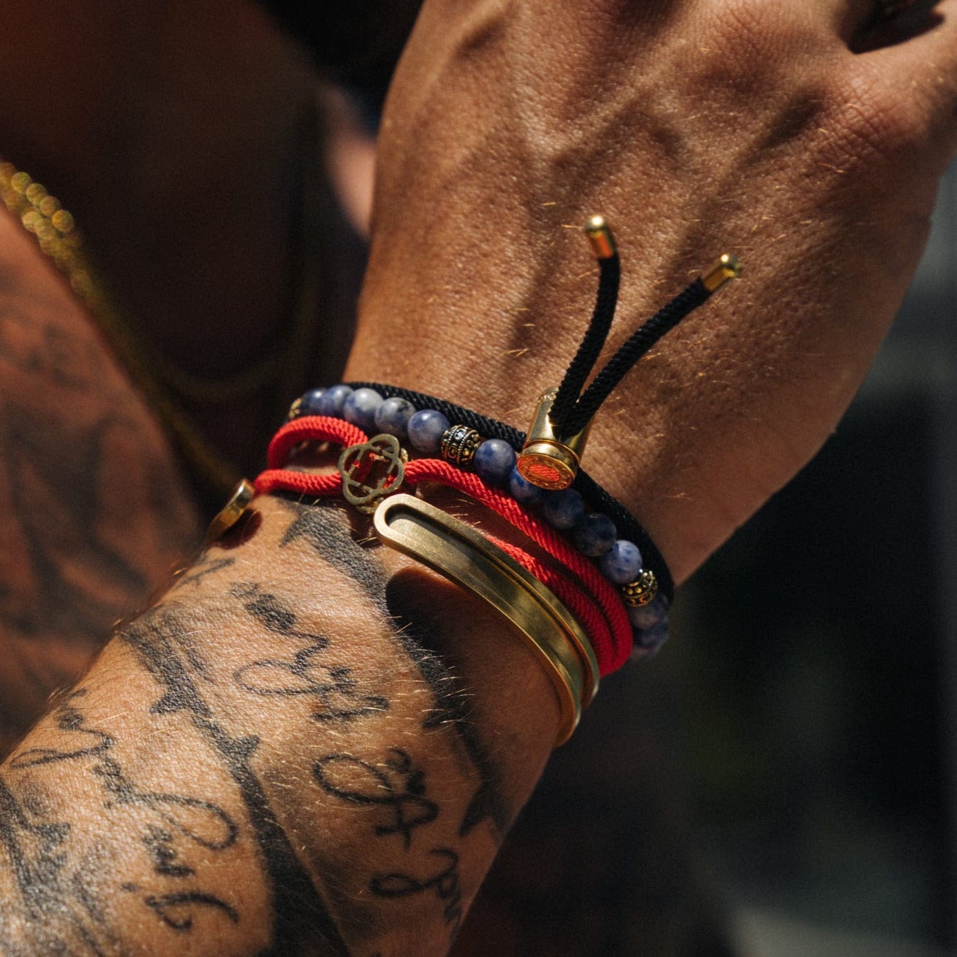 Rode Koord Armband (Goud)