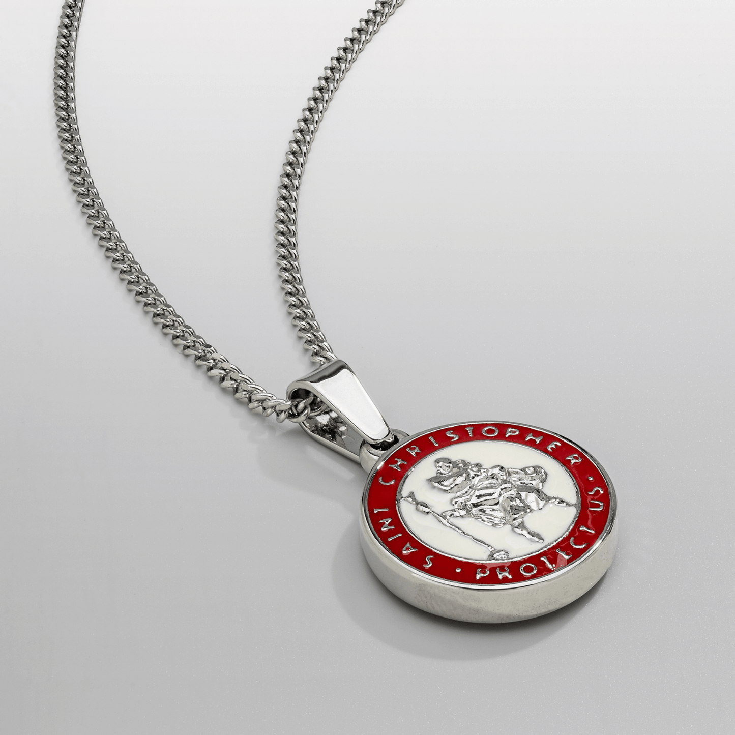 Emaille Heilige Christoffel (Zilver)