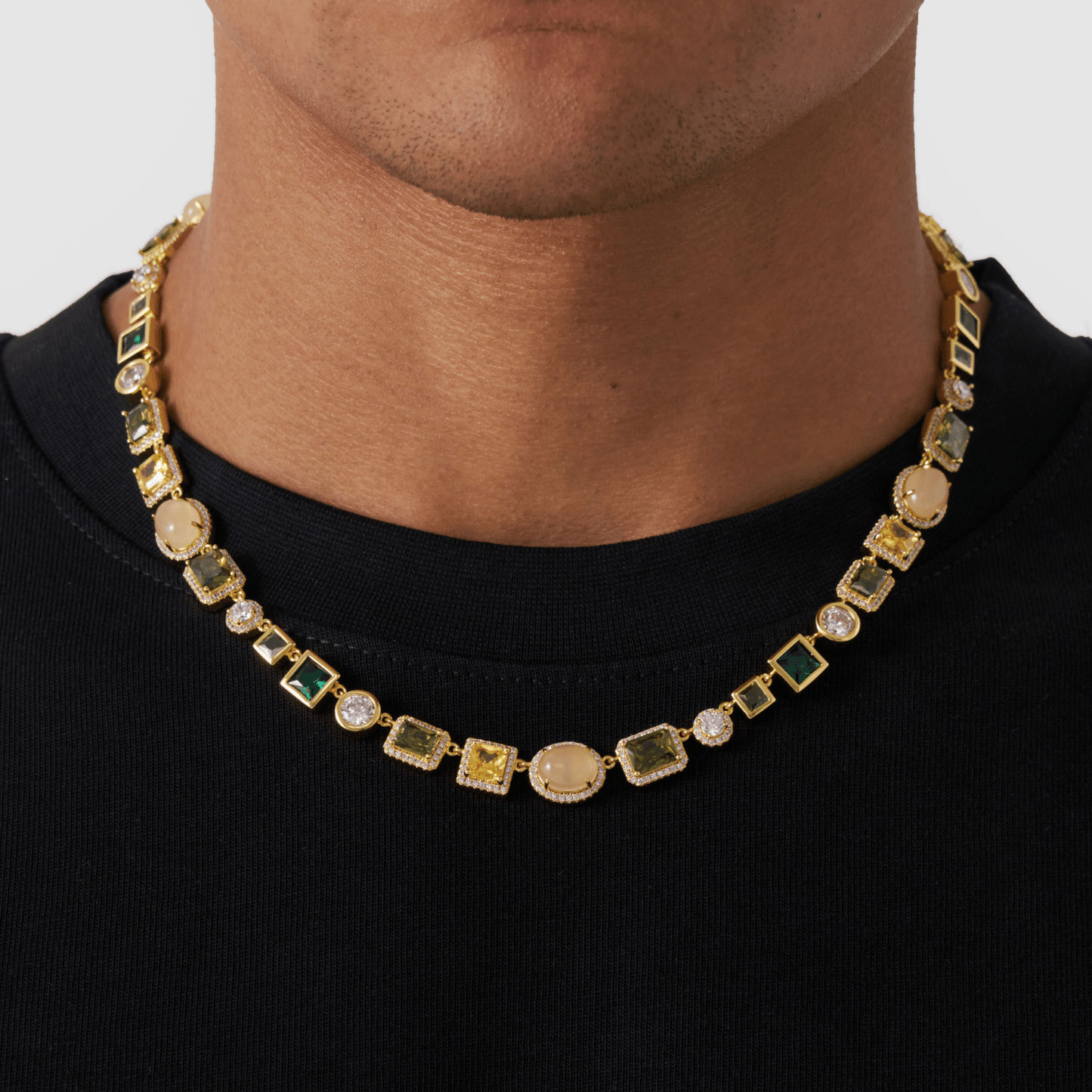 Emerald Edelsteen Ketting (Goud)