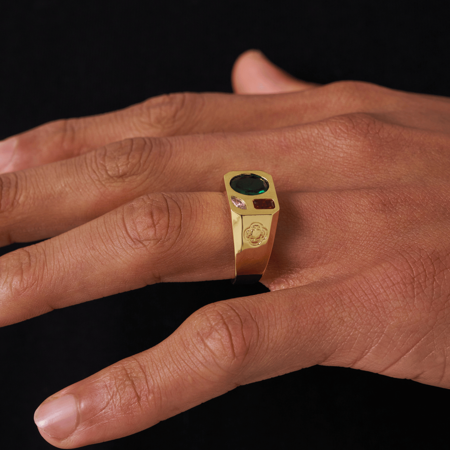 Drie Steen Ring (Goud)