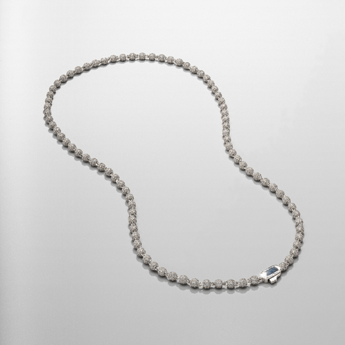 Iced Ball Pendant Necklace (Zilver) 4mm