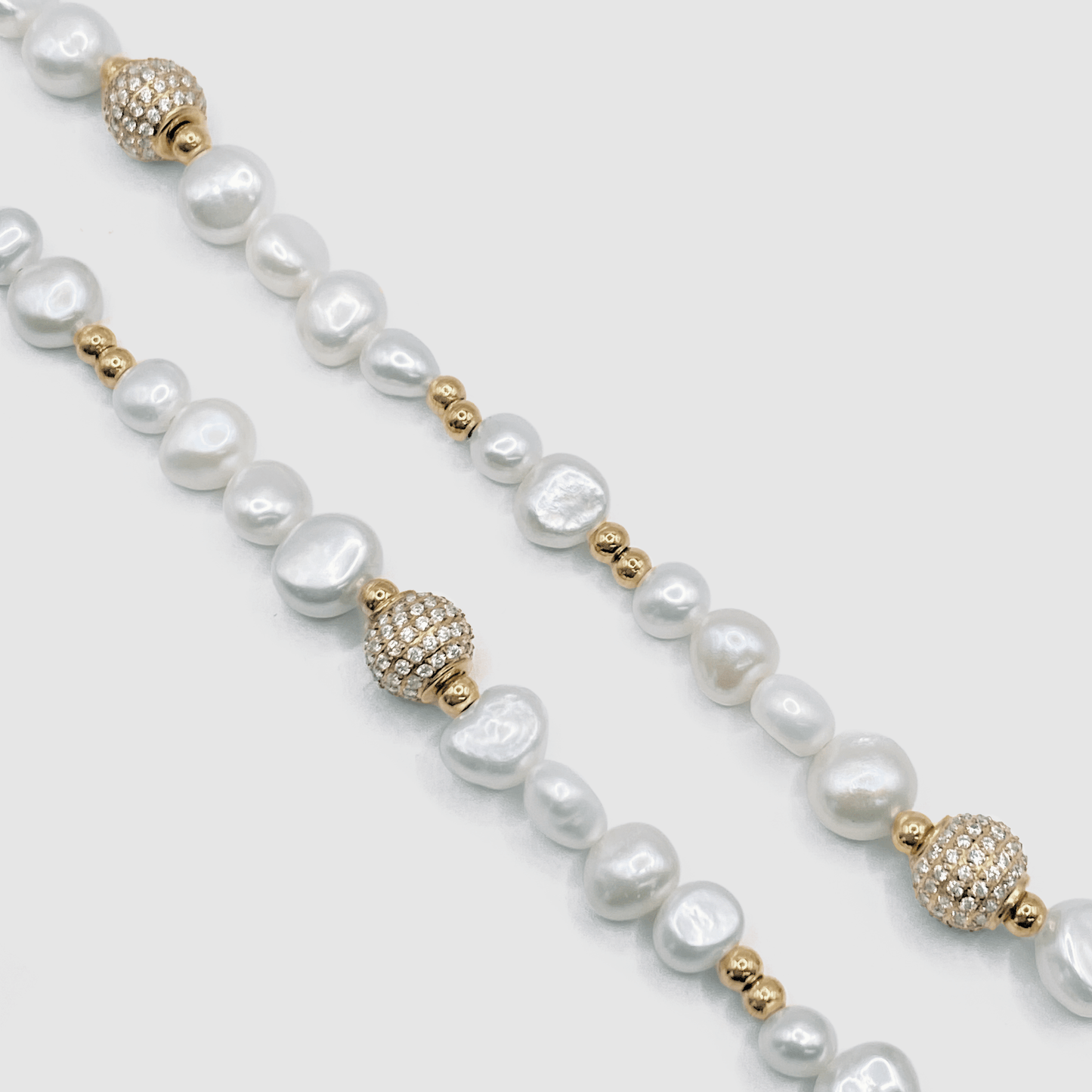 Iced Beaded Echt Parel Halsketting (Goud)