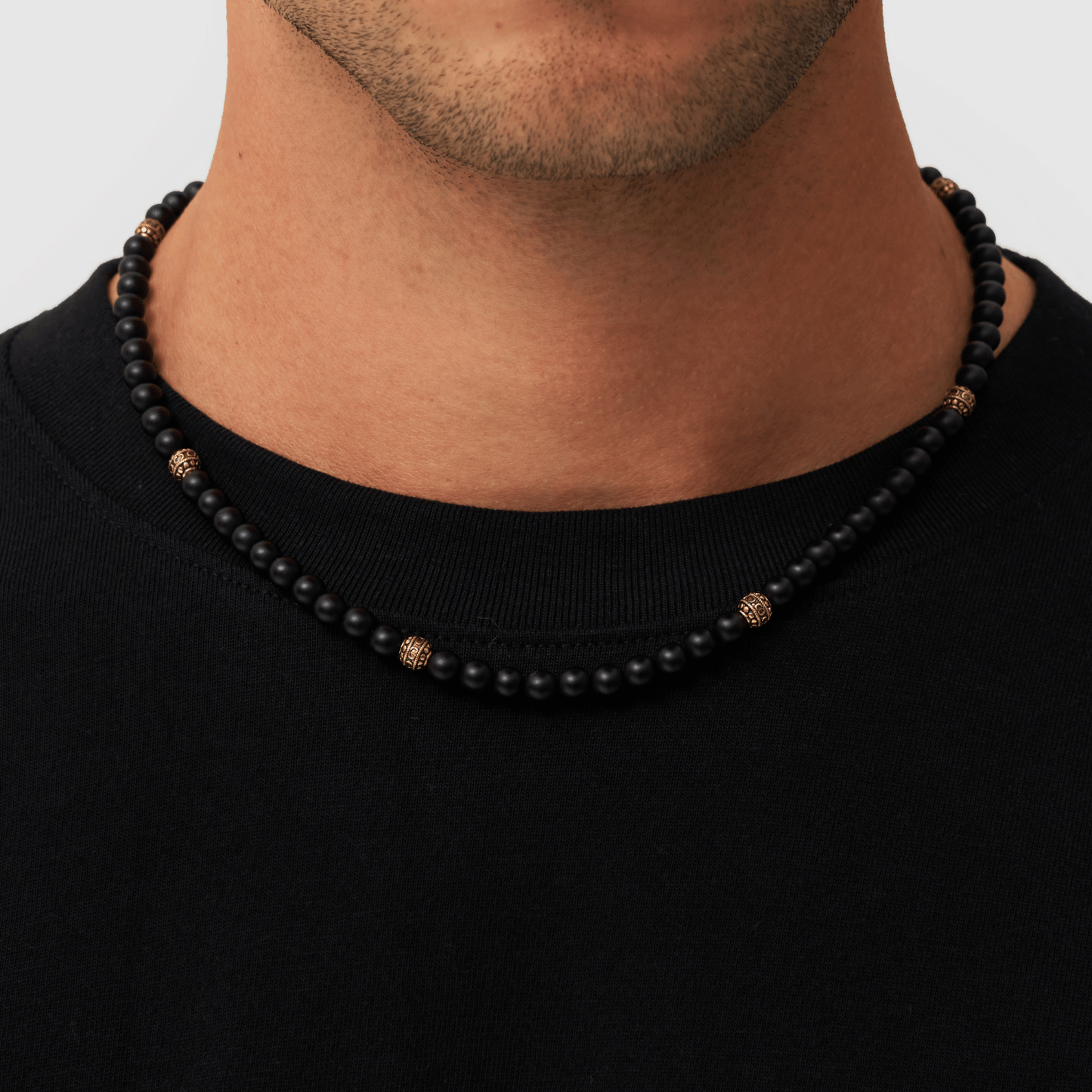 Matte Onyx Kralenketting (Goud)