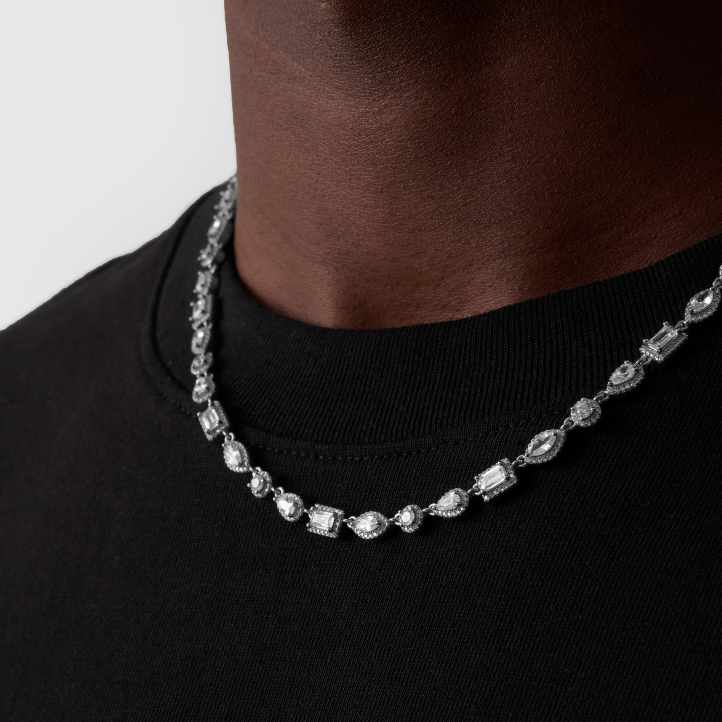 Gemengde Cluster Verlinkte Ketting (Zilver)