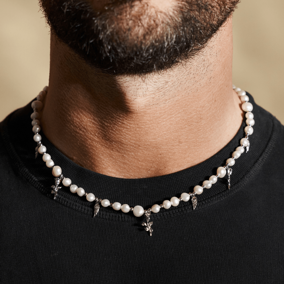 Hangende Echte Parelketting (Zilver)