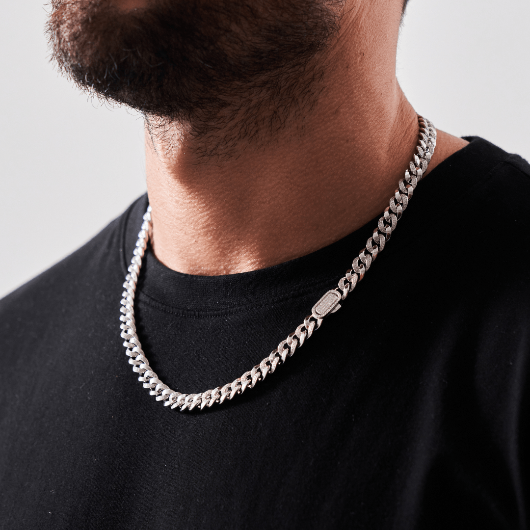 Half Iced Cuban (Zilver) 8mm
