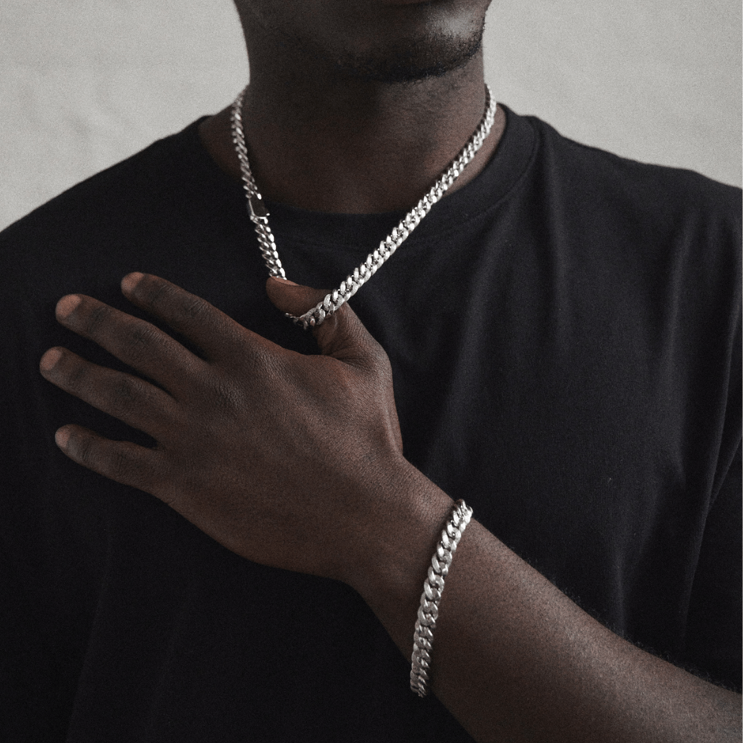 Half Iced Cuban (Zilver) 8mm