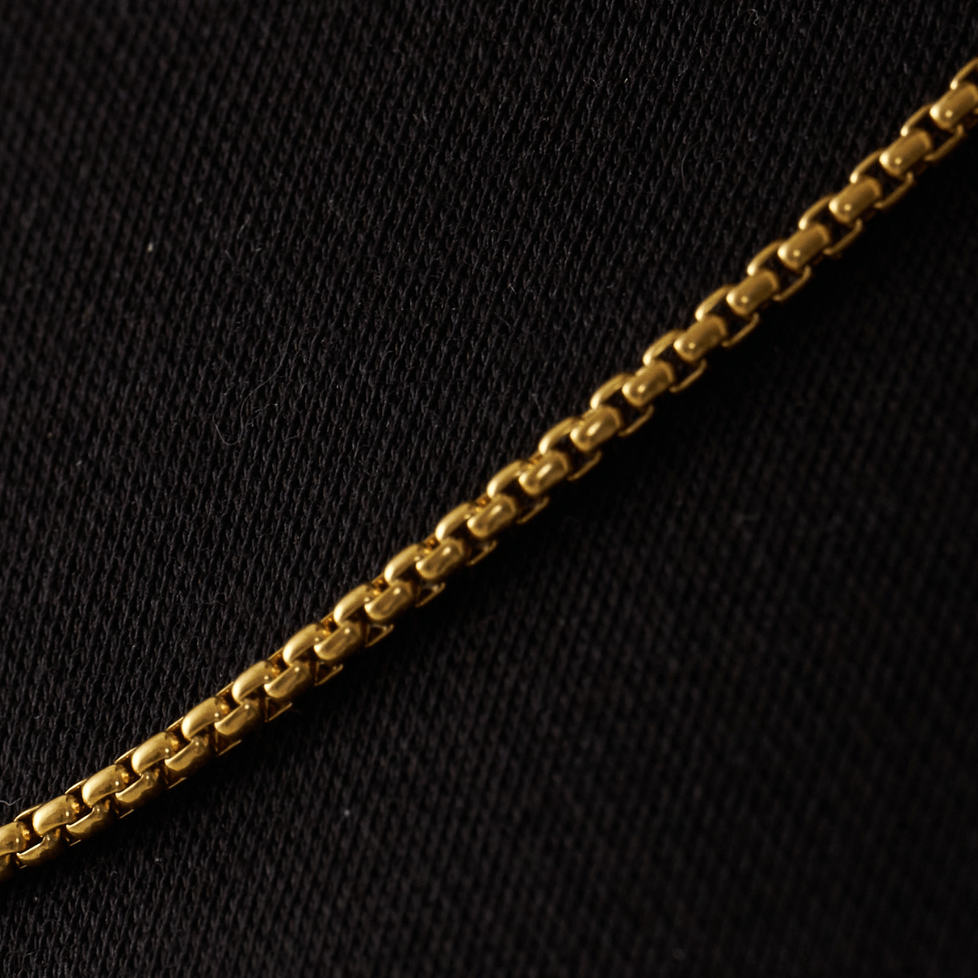 Ronde Box Ketting (Goud) 2mm