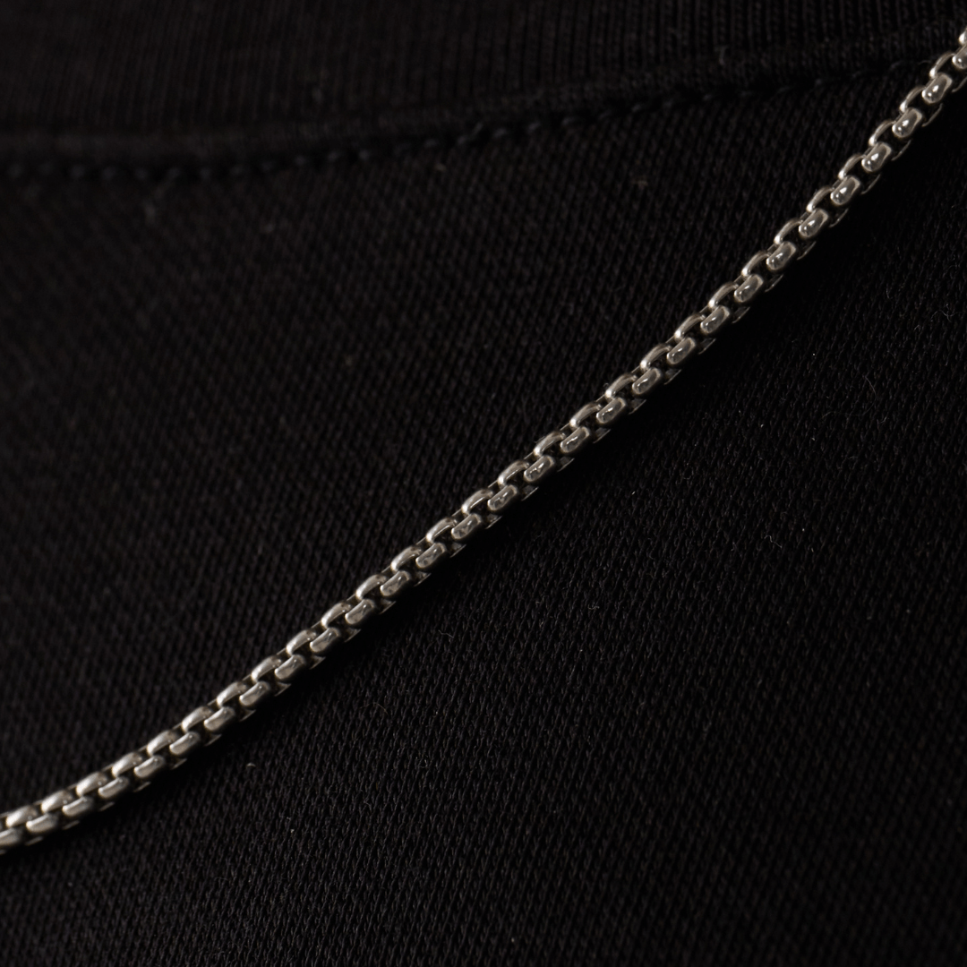 Ronde Box Ketting (Zilver) 2mm