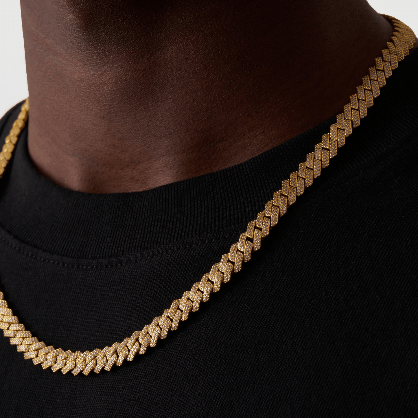 Prong Link Iced Cuban (Goud) 8mm