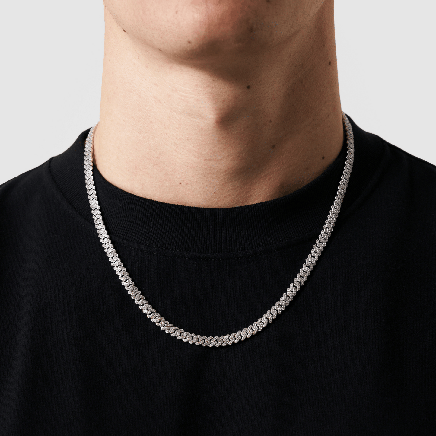 Prong Link Iced Cuban (Zilver) 6mm