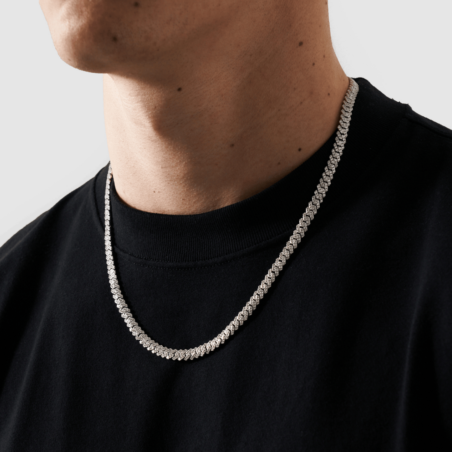 Prong Link Iced Cuban (Zilver) 6mm