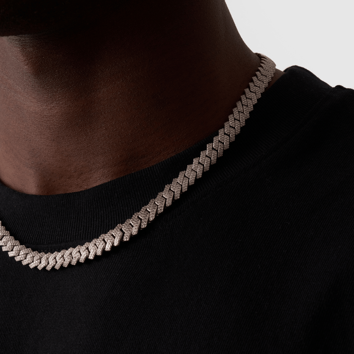 Prong Link Iced Cuban (Zilver) 8mm