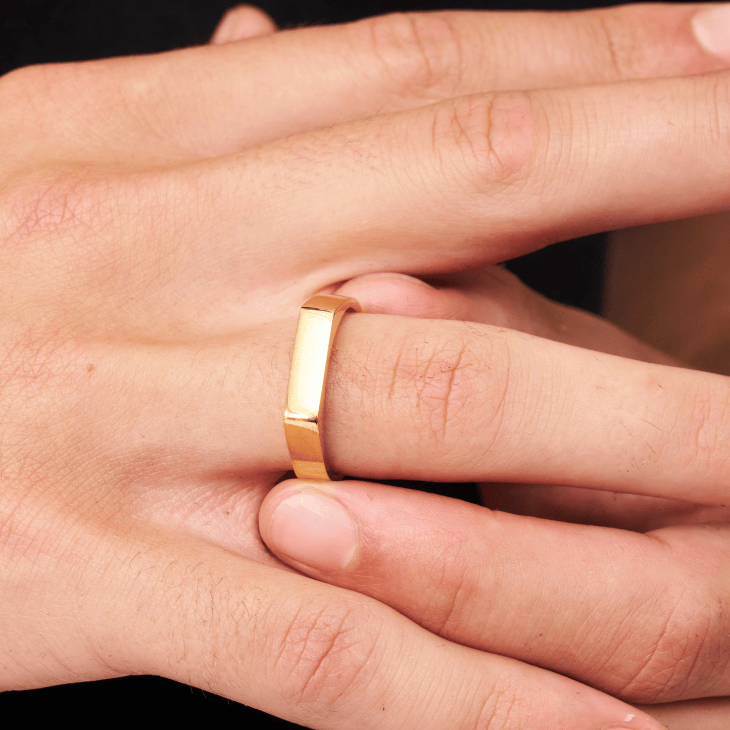 Rechthoekige Signet Ring (Goud)