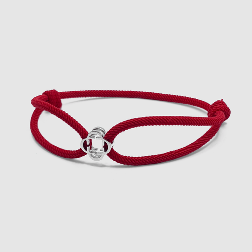 Rode Koord Armband (Zilver)