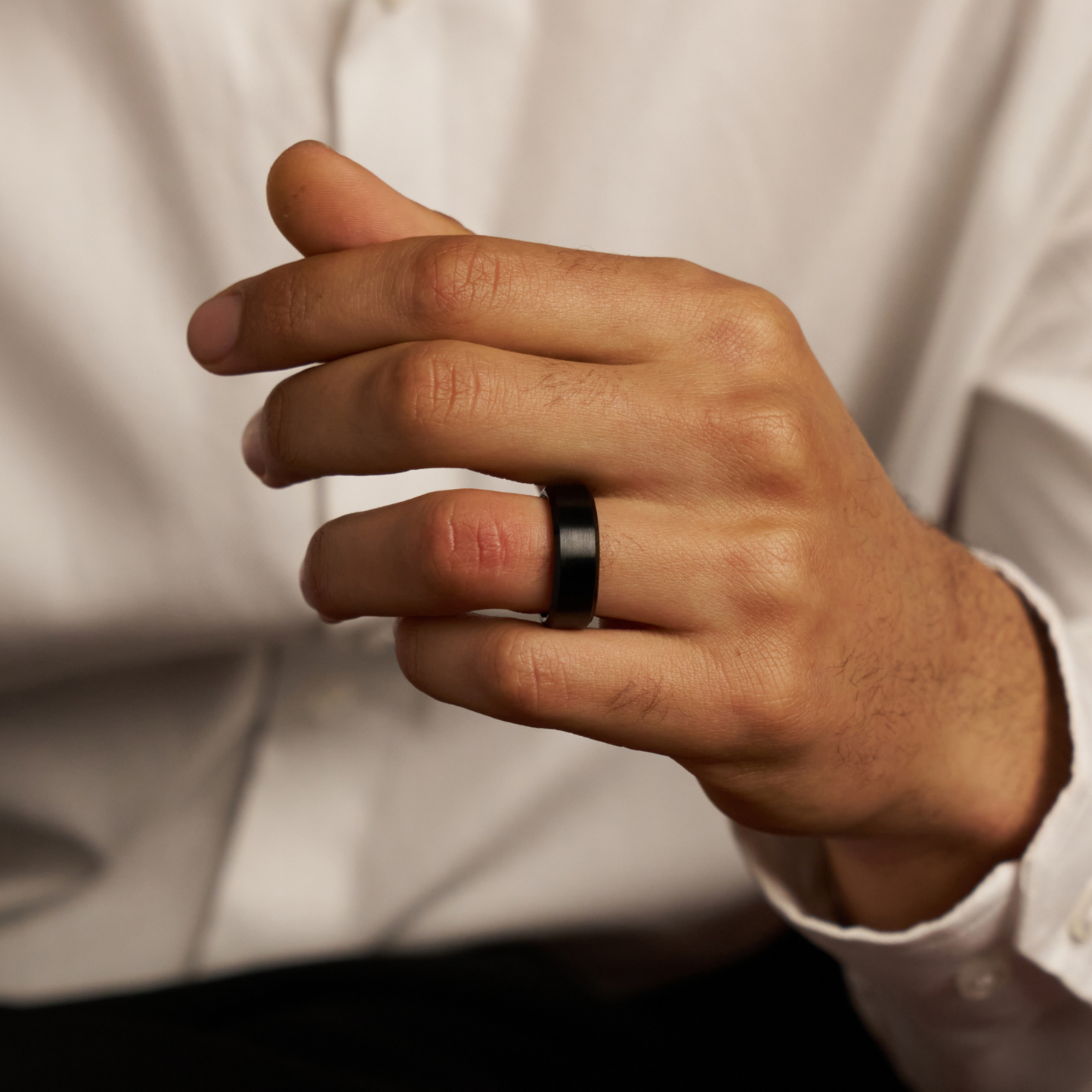 Afgeronde Ring (Zwart) 8mm | Tungsten