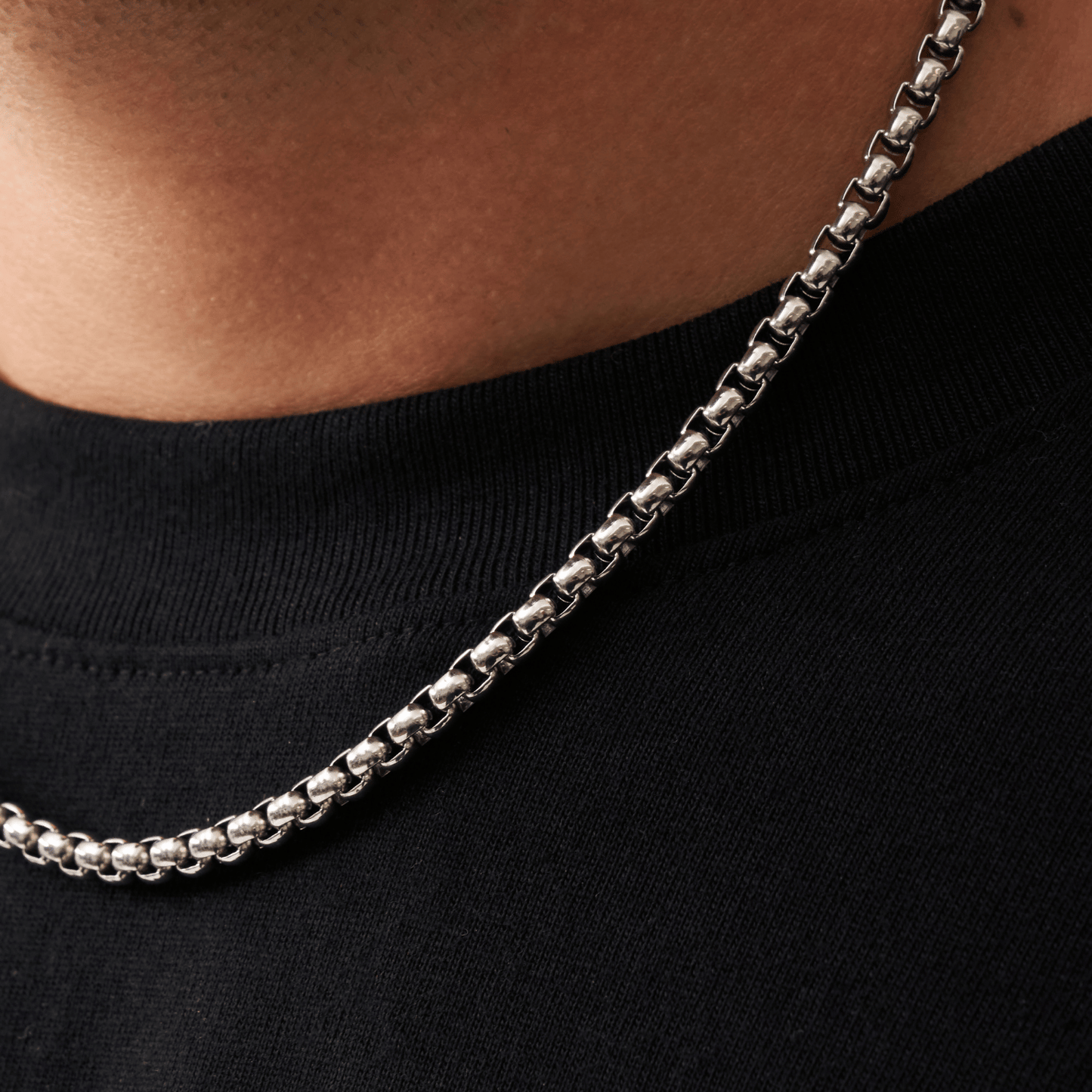 Ronde Box Ketting (Zilver) 5mm