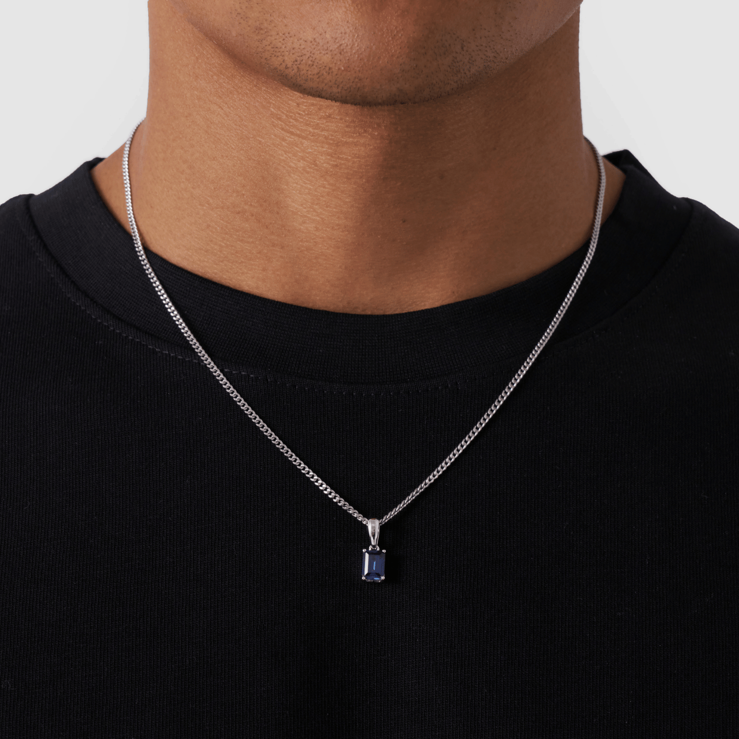 Saffier Hanger (Zilver)
