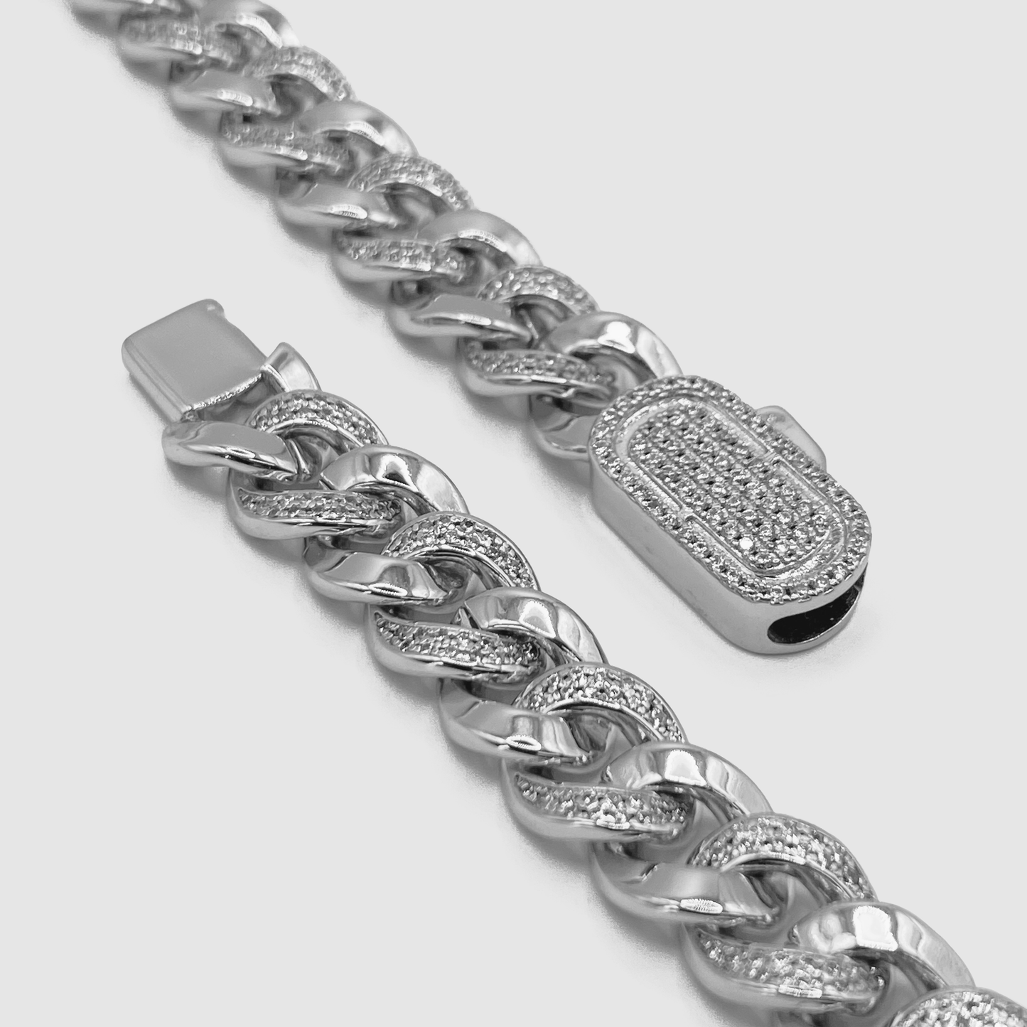 Half Iced Cuban (Zilver) 8mm