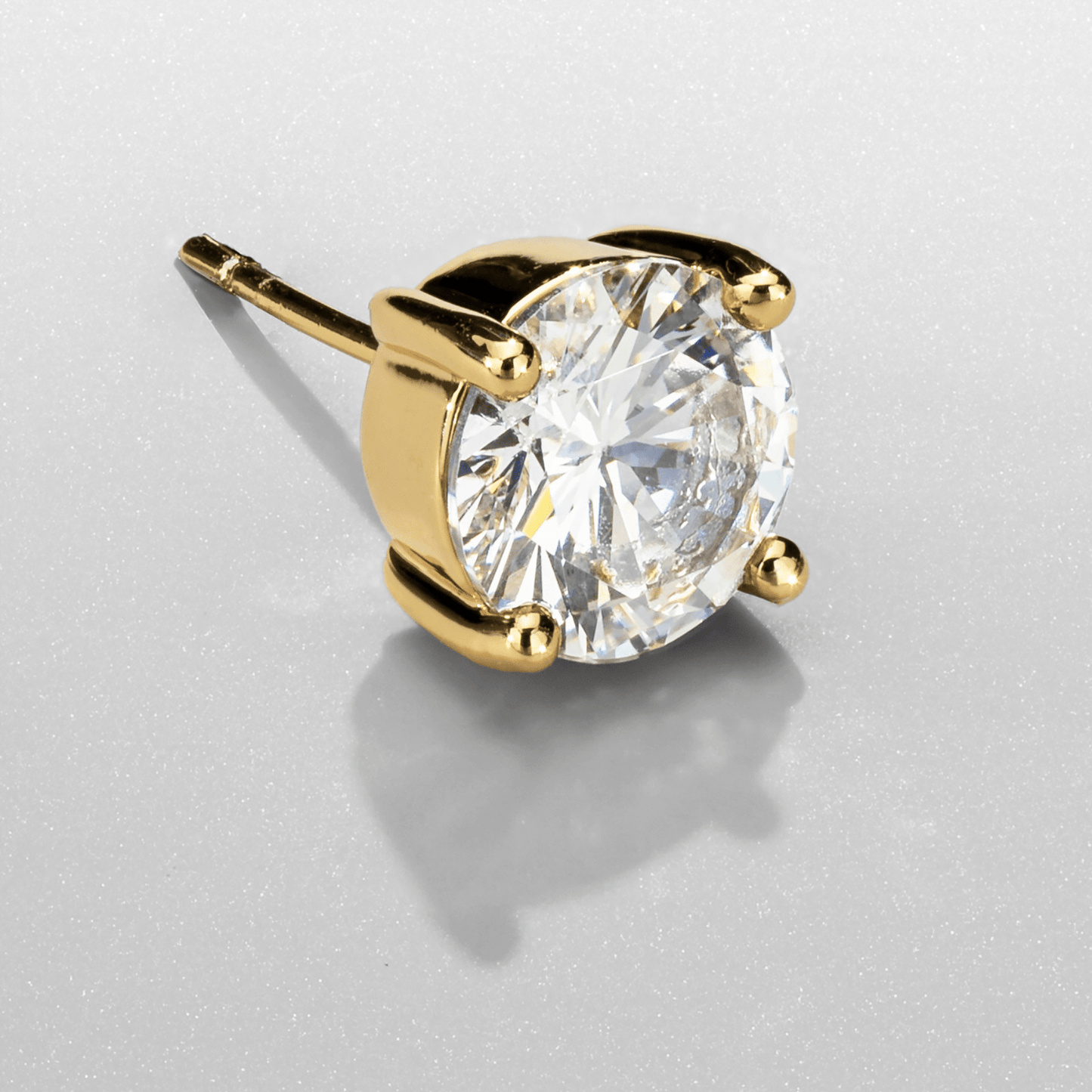 Ronde Diamanten Stud Oorbellen (Goud)
