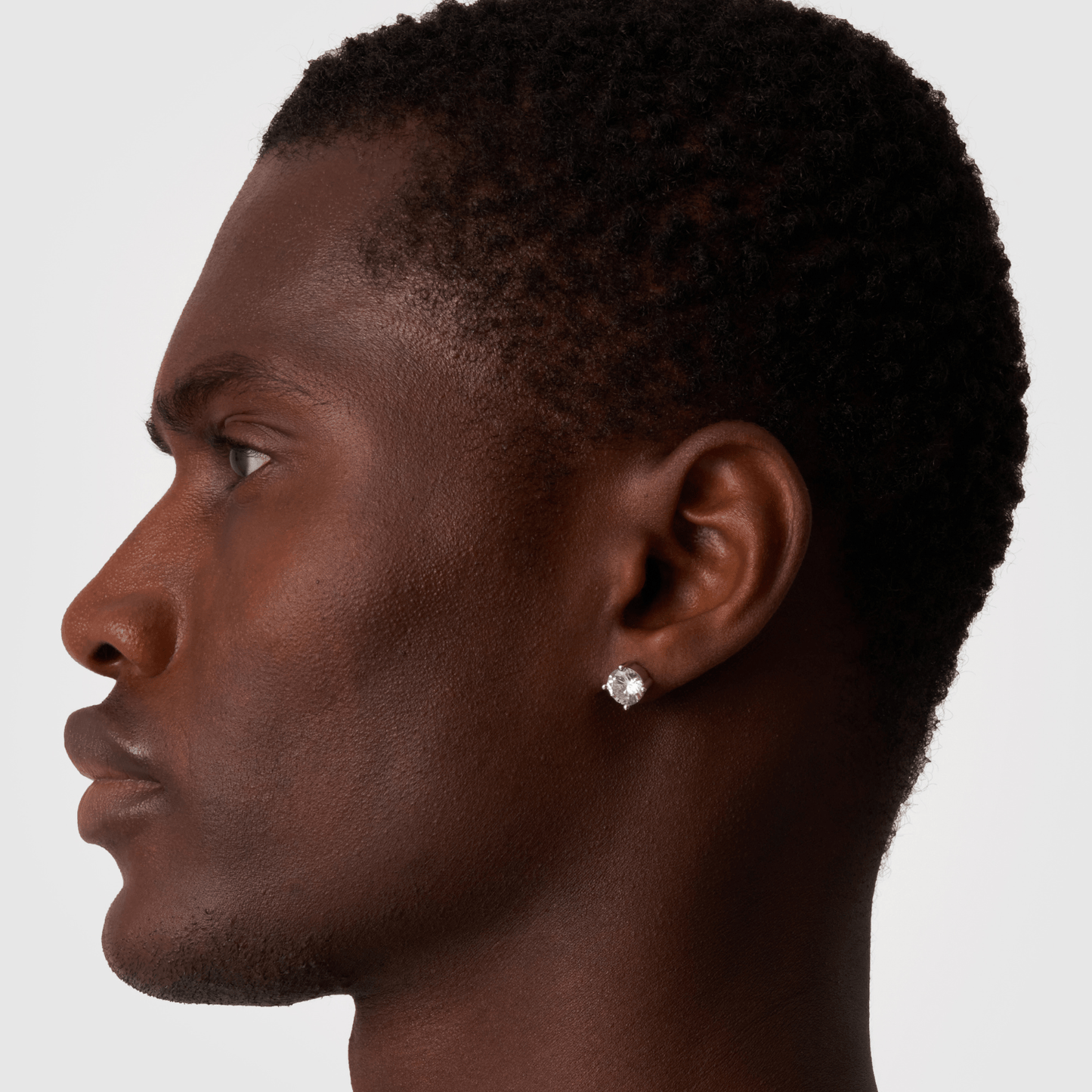 Ronde Diamanten Stud Oorbellen (Zilver)