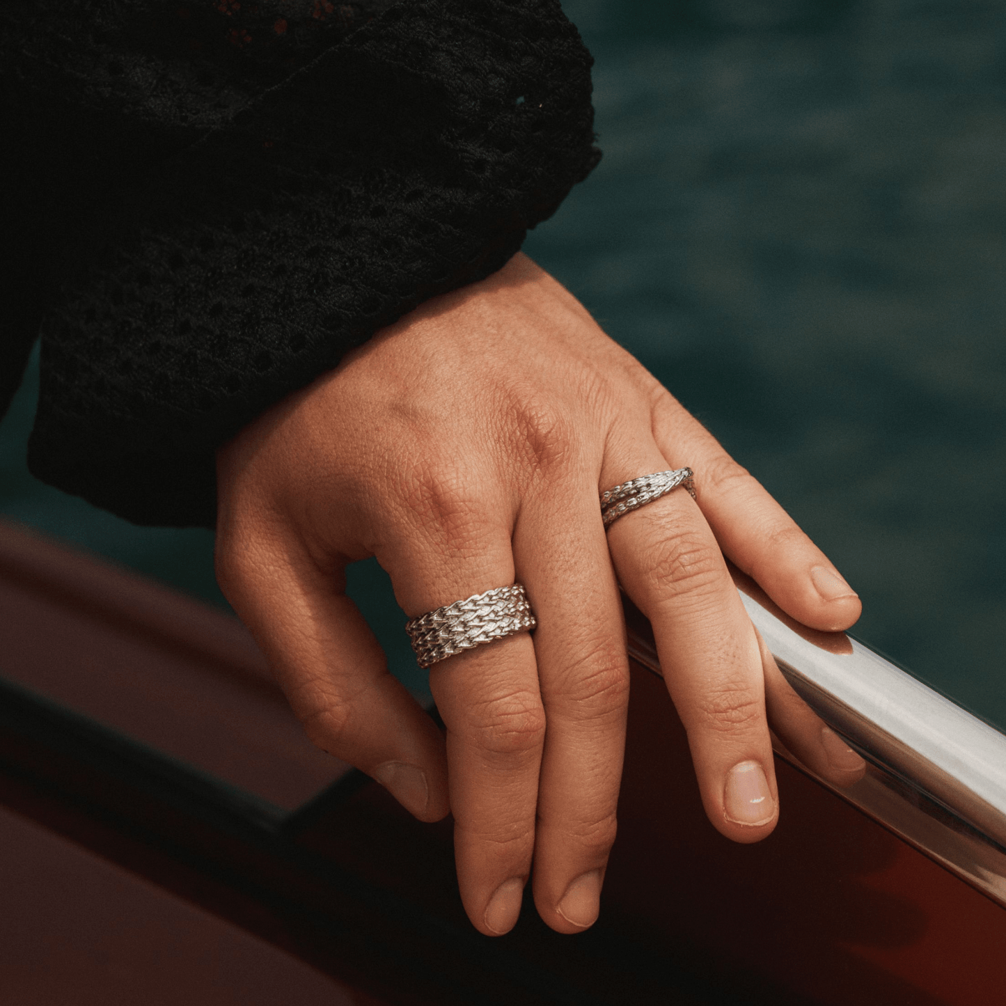 Touw Stapelring (Zilver)