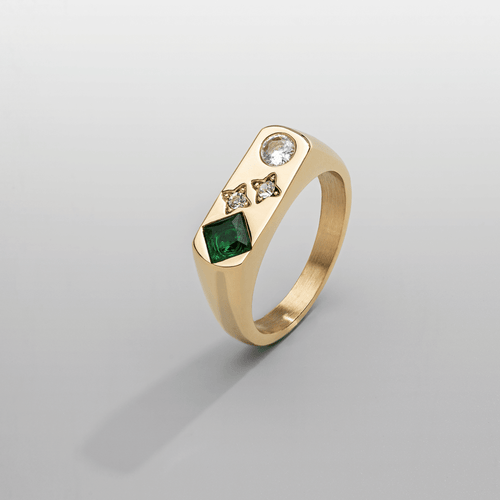 Vintage Steen Signet Ring (Goud)